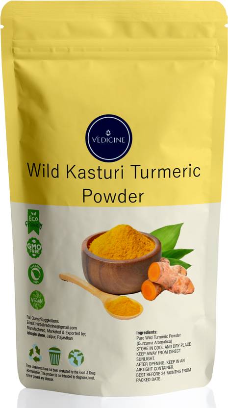 VEDICINE Organic Wild Kasturi Turmeric Amba Haldi Powder
