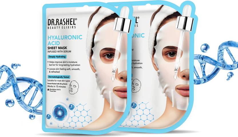 DR.RASHEL HYALURONIC ACID SHEET MASK WITH SERUM THAT PREPARE SKIN FOR MOISTURE (PACK OF 2)