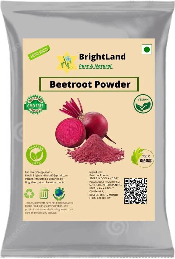 Brightland Natural Beetroot (SuperFood) (Beta Vulgaris) Powder (SuperFood) 50gm