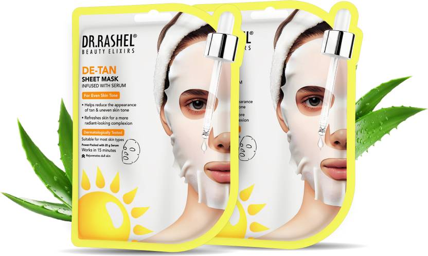 Dr. Rashel DR.RASHEL DE-TAN SHEET MASK WITH SERUM THAT IMPROVE SKIN TONE, FIGHT TAN & REJUVENATE DULLNESS (PACK OF 2) - 20g*2