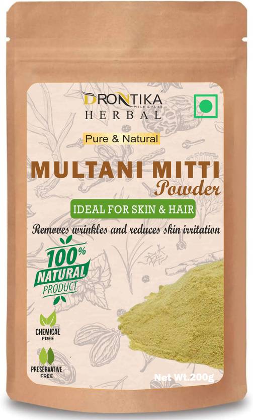 drontika 100% Pure Natural & Organic Multani Mitti Powder For Skin & Hair Care