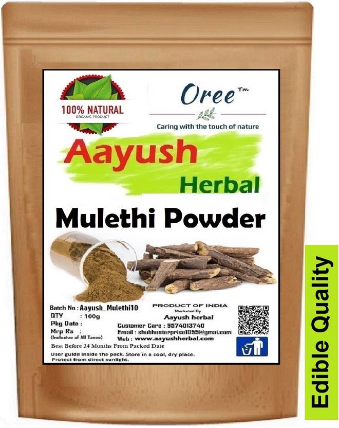 Aayush Herbal 100 Organic Mulethi Powder For Skin Care & Hair Care