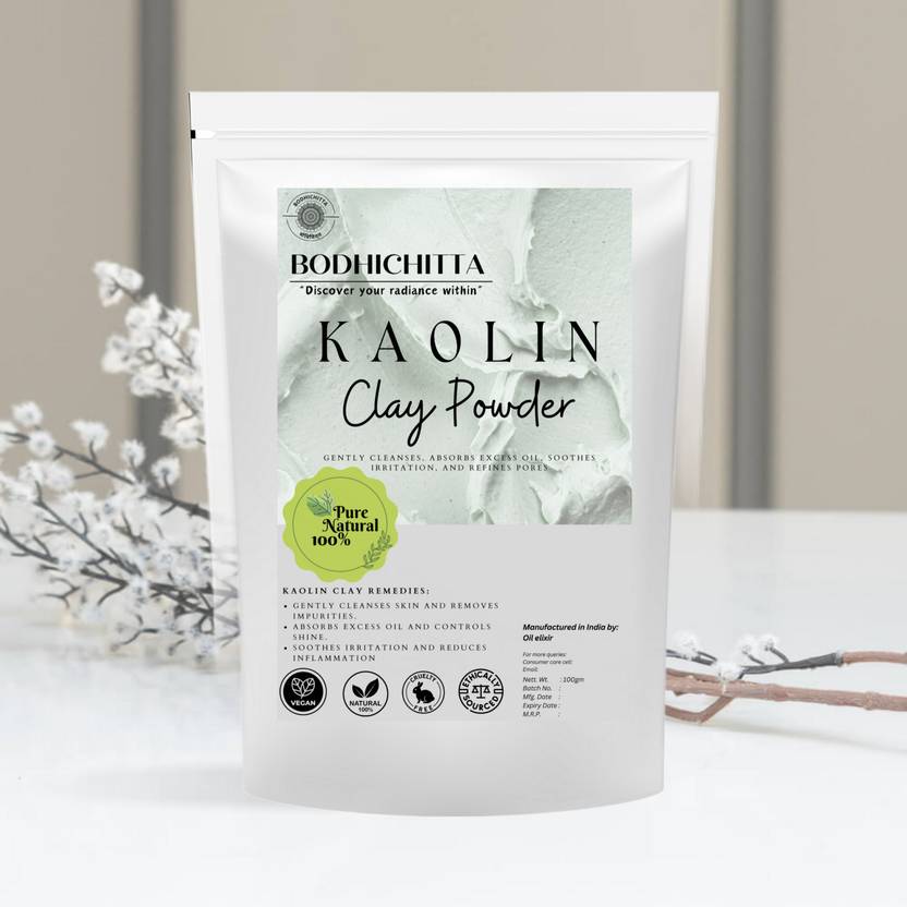 Bodhichitta Kaolin clay Powder Remove Excessive Oil & Dirt From Face 100% Natural & Organic