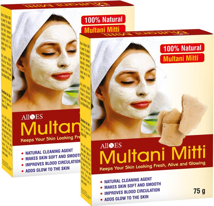 Alloes Pharmaceuticals Multani Mitti Powder Pack of 2 (75g X 2)