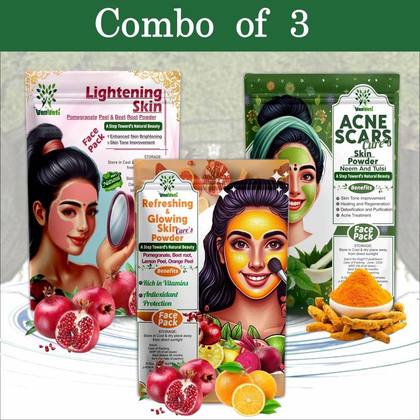 Vanvati Lightening, Acne Scar & Refreshing Powder Combo Face Skin Care