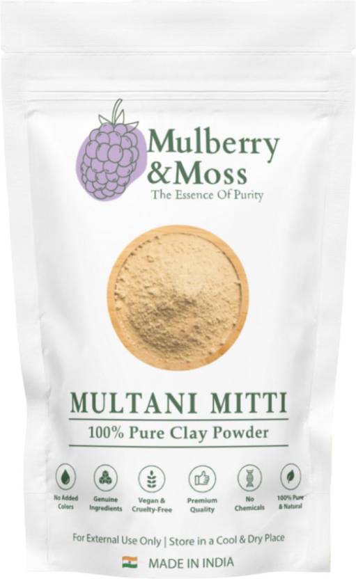 Mulberry & Moss Natural Multani Mitti,Deep Cleansing & Oil Control, For Glowing Skin & Clear