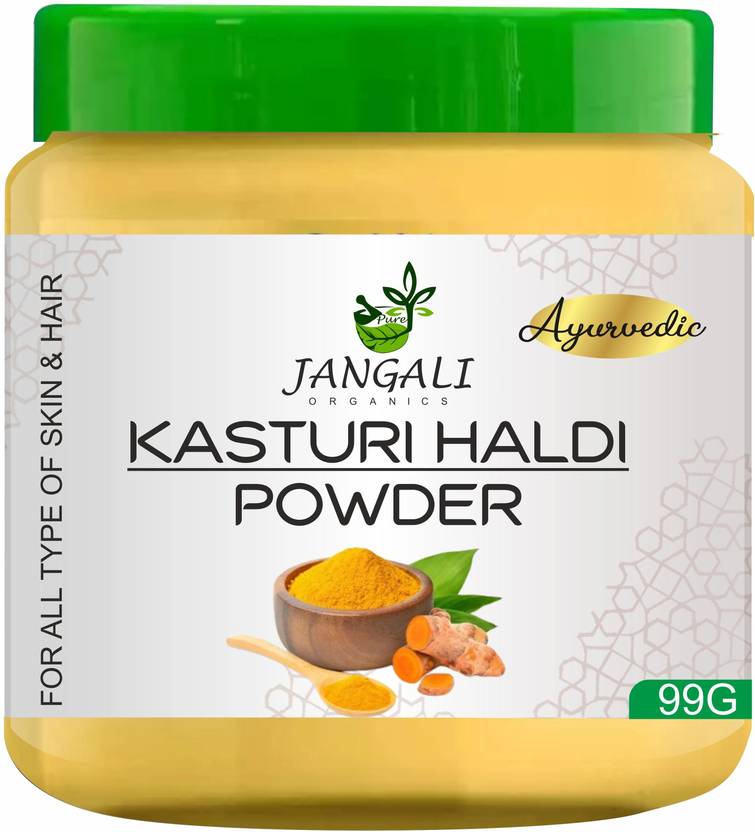 Pure Jangali Organics 100% Pure Wild Amba Haldi Kasturi Turmeric Manjal Powder for Face and Skin