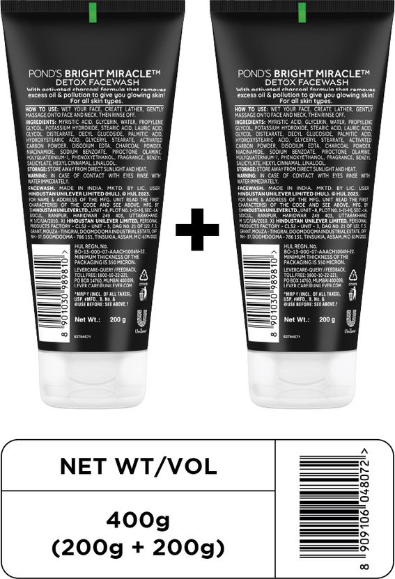 POND's Pure Detox Activated Charcoal Face Wash 400 g - Image 2