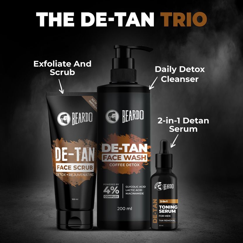 BEARDO De-Tan Glycolic & Lactic Acid, Niacinamide & Coffee 100ml - Image 6