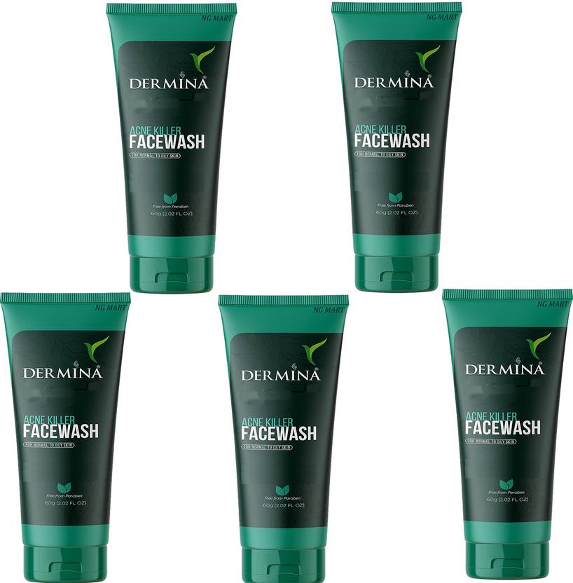 NG MART NG DERMINA ANTI ACNE FACEWASH PACK OF 5 Face Wash Price in