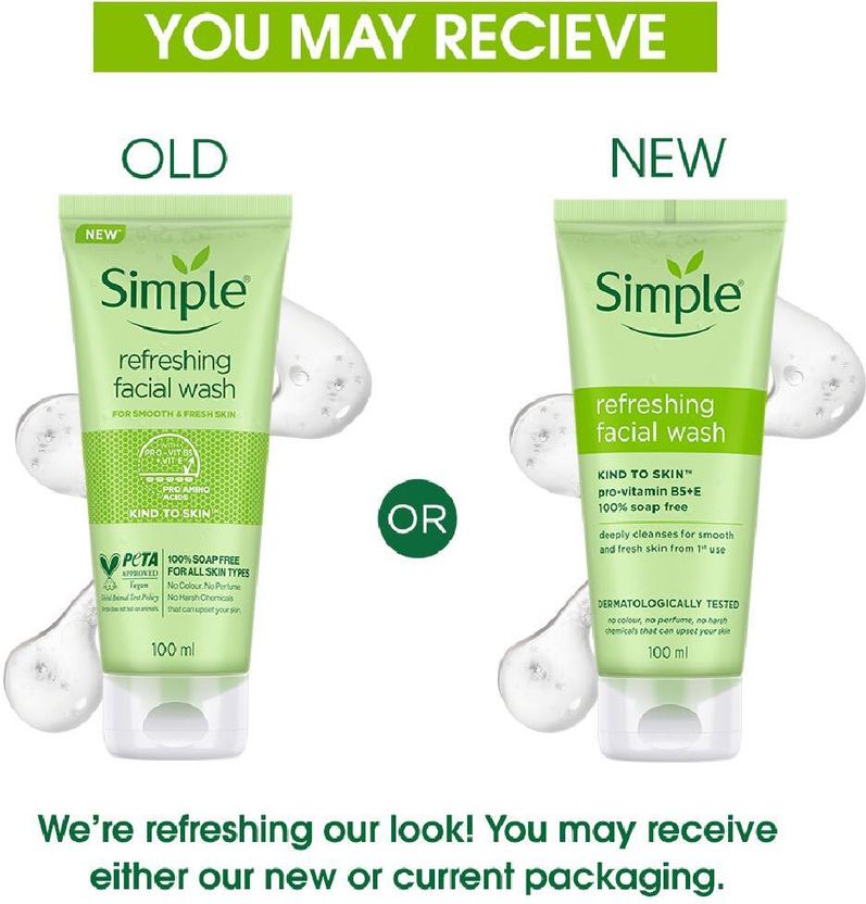 Simple Kind to Skin Refreshing Facial Wash 100 ml - Image 3