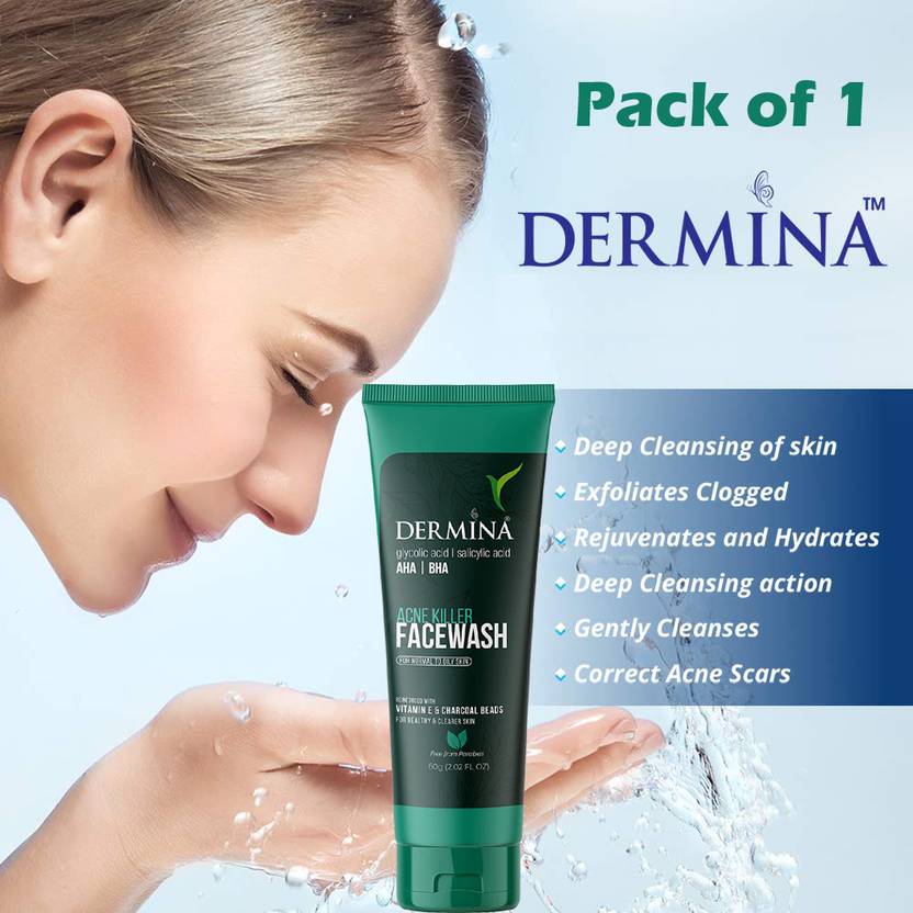 DERMINA Facewash With Salicylic Anti Acne Face Cleanser Facewash Face