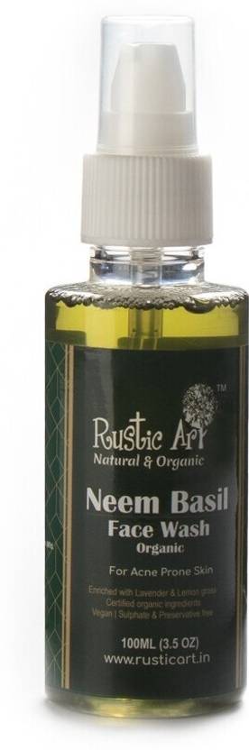 RUSTIC ART Organic  - Neem Basil, 100ml Bottle Face Wash