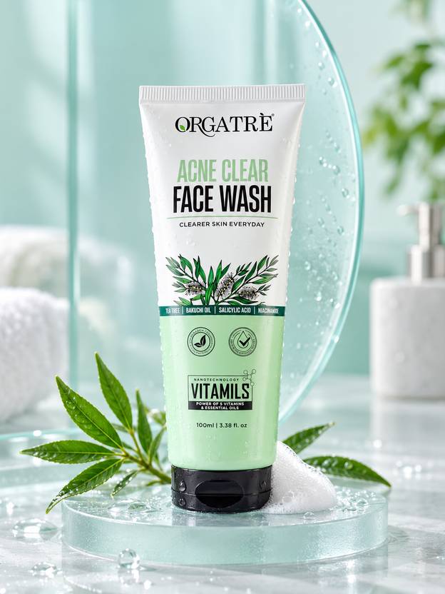 Orgatre Salicylic Acid & Niacinamide Facewash, Deep Cleansing Acne Clear Face Wash