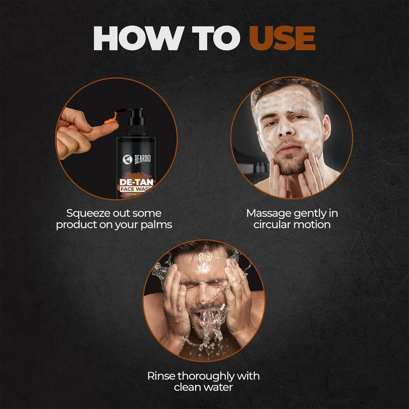 BEARDO De-Tan Glycolic & Lactic Acid, Niacinamide & Coffee 100ml - Image 7