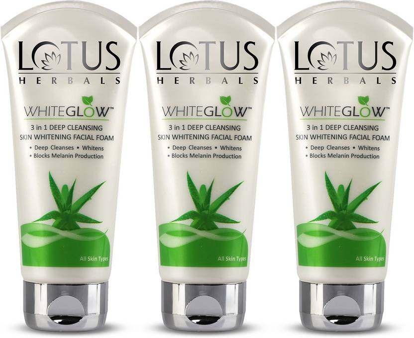 LOTUS HERBALS Whiteglow 3 In 1 Deep Cleaning Skin Whitening Facial Foam