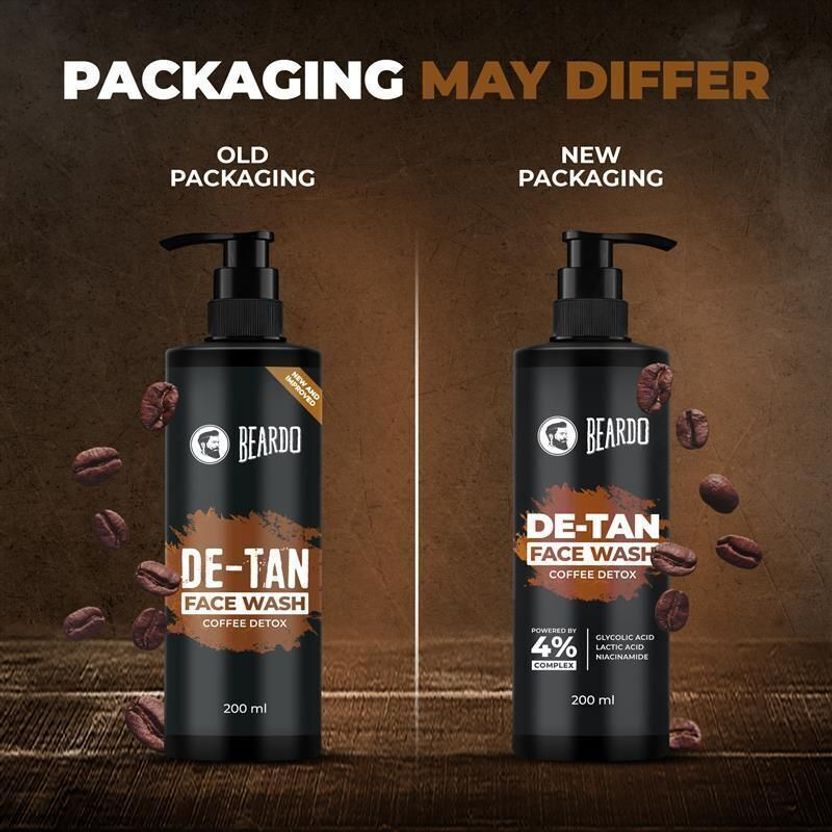 BEARDO De-Tan Glycolic & Lactic Acid, Niacinamide & Coffee 100ml - Image 2