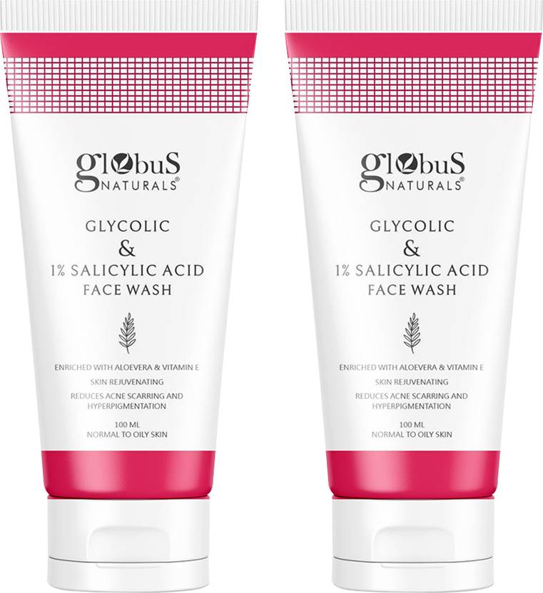 Globus Naturals Pimple Clear Glycolic & Salicylic Acid Pack of 2 Face