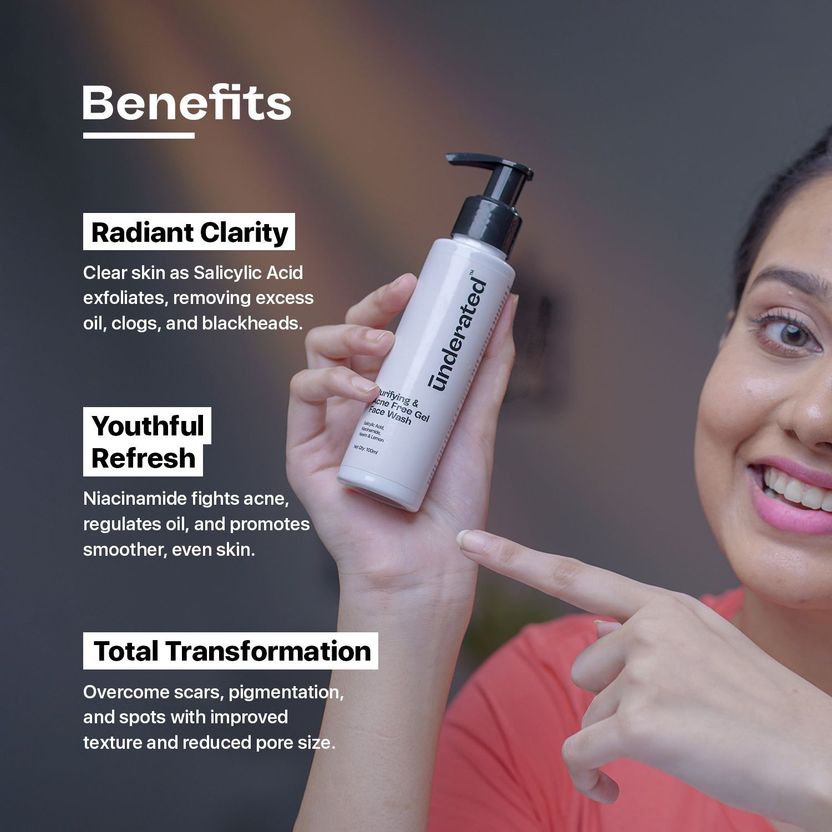 UNDERATED Purifying Face Wash with Salicylic Acid & Niacinamide - Image 3