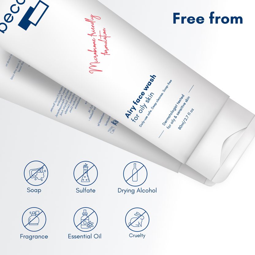 Becalm Airy Face Wash for Oily Skin 80ml - Image 6