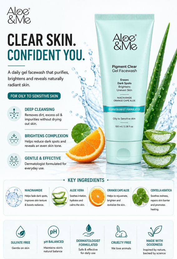 aloe&me Pigment Clear Gel Facewash 100 ml - Image 4