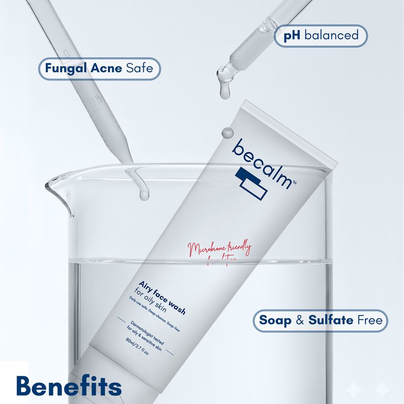 Becalm Airy Face Wash for Oily Skin 80ml - Image 4