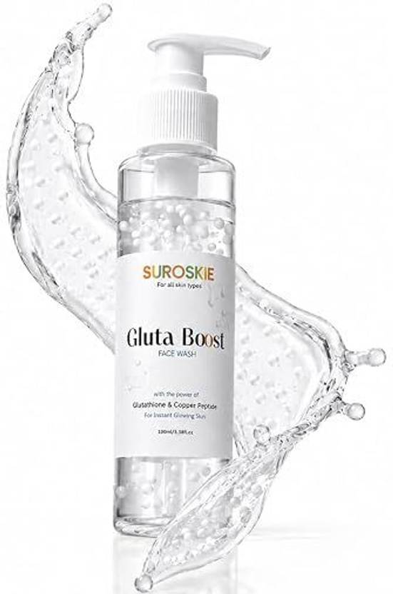 Suroskie Gluta Boost  with Glutathione | Brightens, Removes Tan - 100ml Face Wash