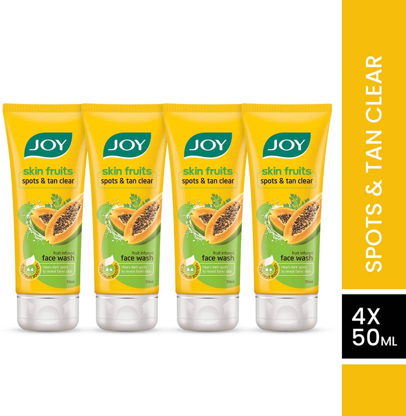 Joy Skin Fruits Spots & Tan Clear (Papaya)(Pack of 4 x 50 ml) Face Wash