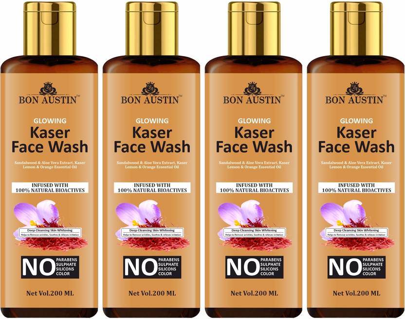 Bon Austin Gold Kesar for Skin Illumination Pack of 4 of 200ML Face Wash Price in India, Buy