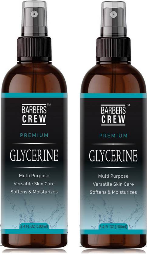 Barbers Crew Pure & Natural Glycerin for Beauty and Skin Care-2-Bottle- Men & Women