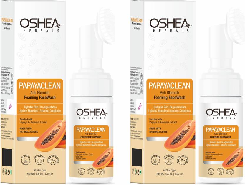 OSHEA Papayaclean Anti Blemish Foaming (Pack of 2) Face Wash Price in