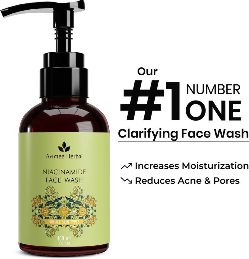 Avimee Herbal Niacinamide | For Radiant and Glowing Skin | Gentle Skin Cleanser Face Wash
