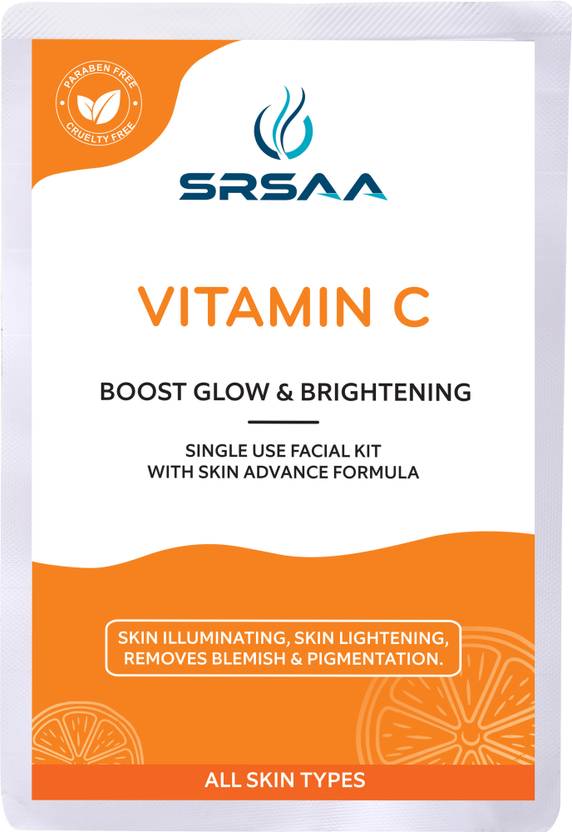Srsaa Vitamin C Facial Kit Brightening & Glow Boosting Reduces Dark