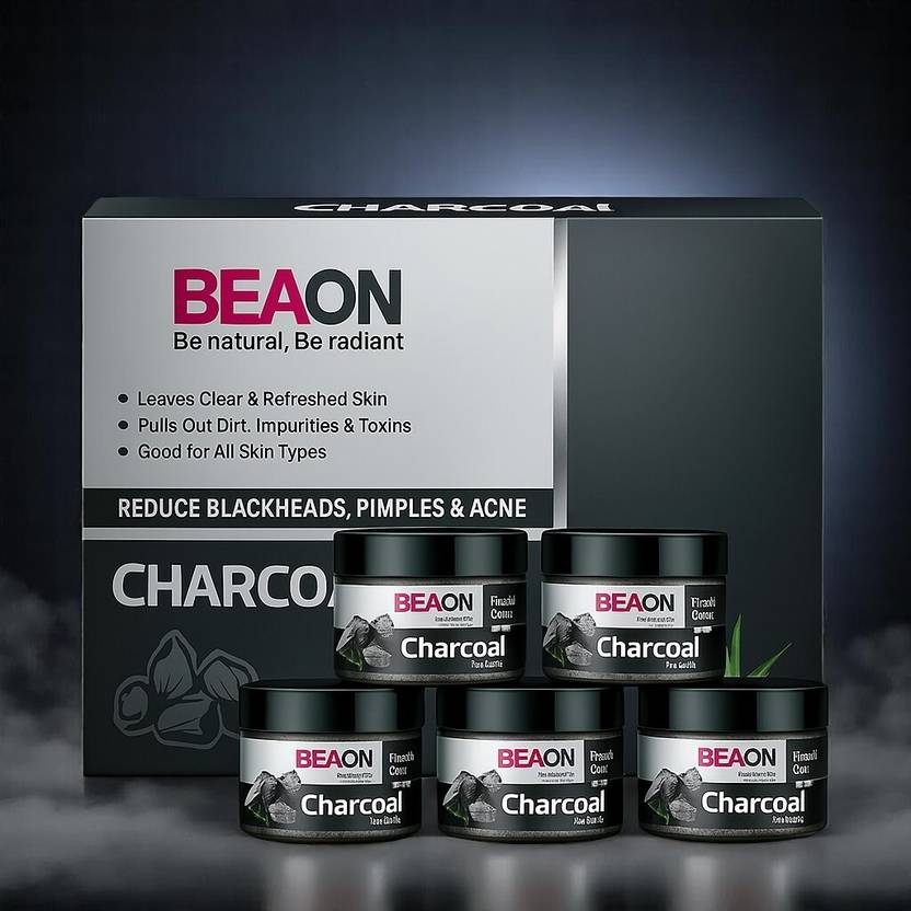 Beaon Herbal Charcoal Facial Kit for Glowing Skin, Detox & Pore Cleansing 250 g