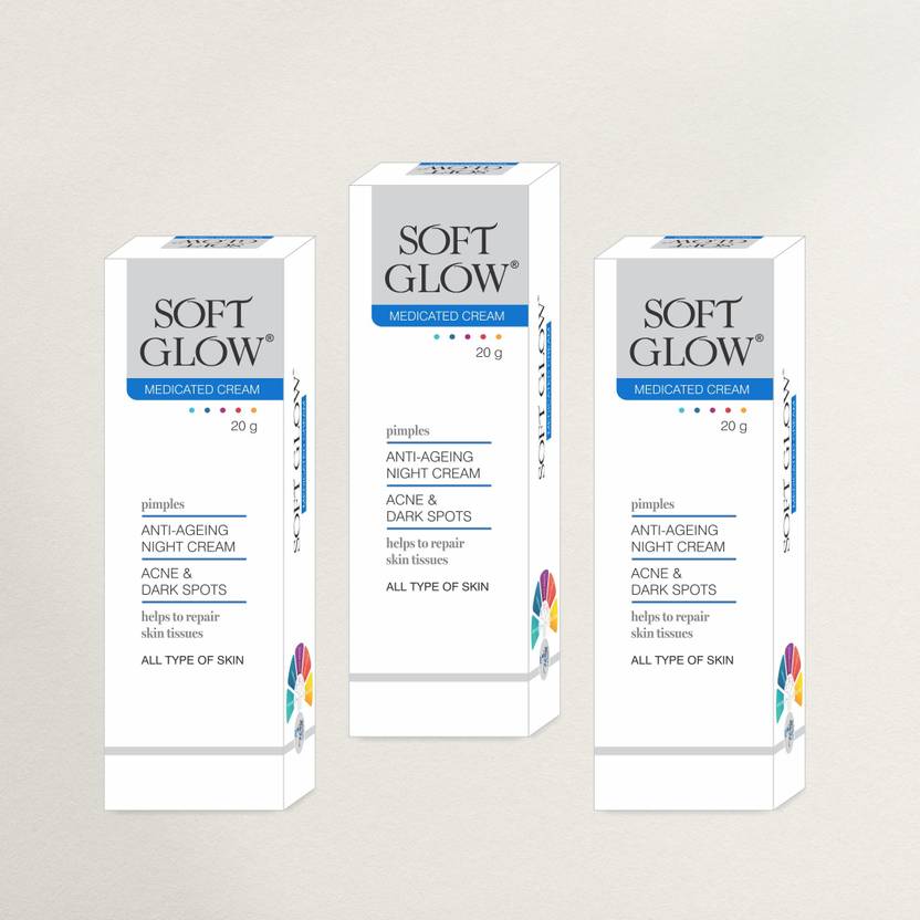 Soft Glow fairness Cream Pack of 3 for Acne, Dark Circles, Pimples and