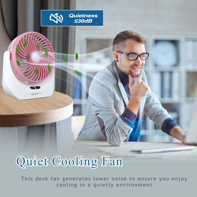 paxfrio High-Speed Rechargeable Table Fan with LED Light - Image 4