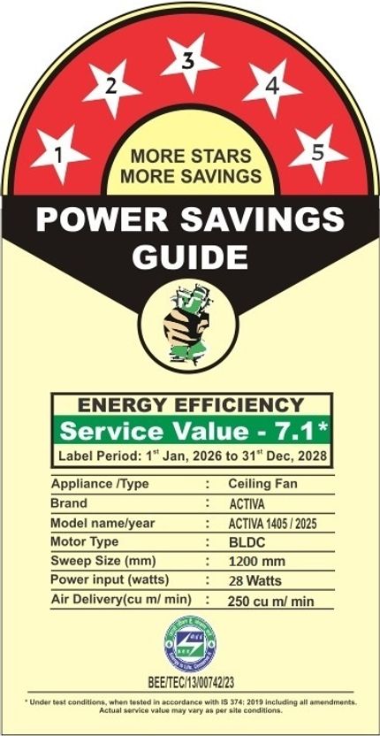 ACTIVA Silentair Light 1200 mm Ceiling Fan - Image 2
