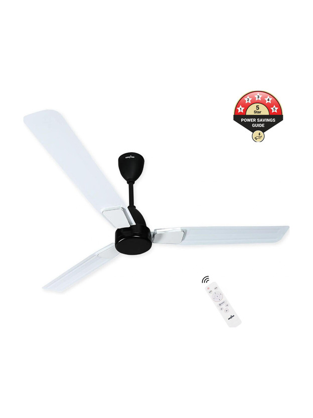 Kenstar Wind Breeze with 2 Year Warranty BLDC Motor with Remote 1200 mm Ceiling Fan (5 Star | White, Black | Pack of 1)