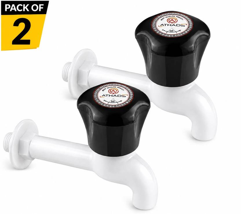ATHADS Pack of 2 Plastic Long Bib Cock Tap for Bathroom, Durable Water Tap Bib Tap Faucet
