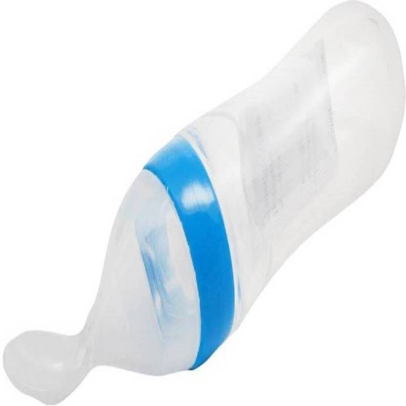 moms angel Baby Food Grade Silicone Squeeze Food Feeder with Spoon  - Silicon