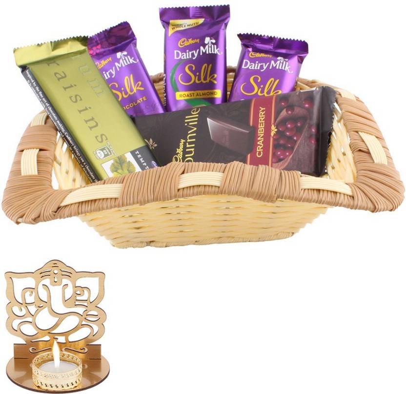 SurpriseForU Flavoured Dairy Milk Silk Chocolate Basket Hamper Shadow