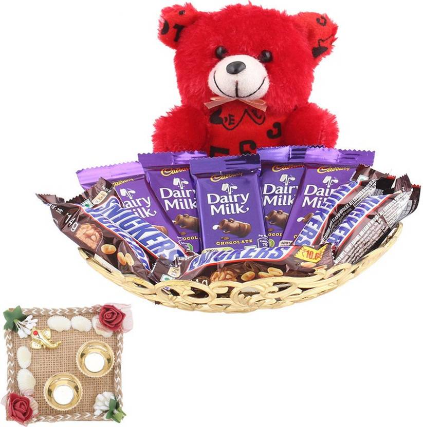 SurpriseForU Snikers And Dairy Milk Chocolate Hamper Pooja Thali Gift