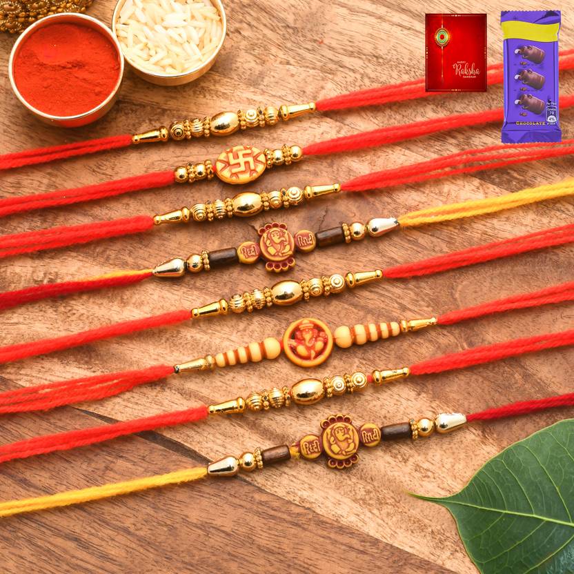 Poorak 8 rakhi pack for brother Assorted Gift Box
