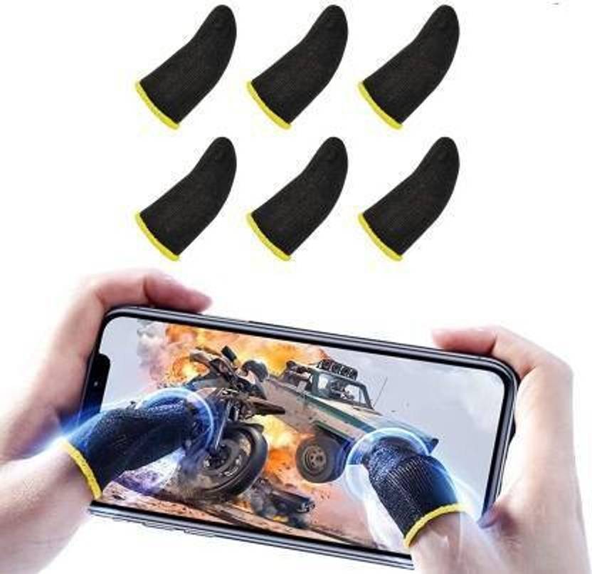 HouseOfCommon Mobile Phone Gaming Anti-Sweat Breathable( Pack of 03 Pairs), Yellow Finger Sleeve