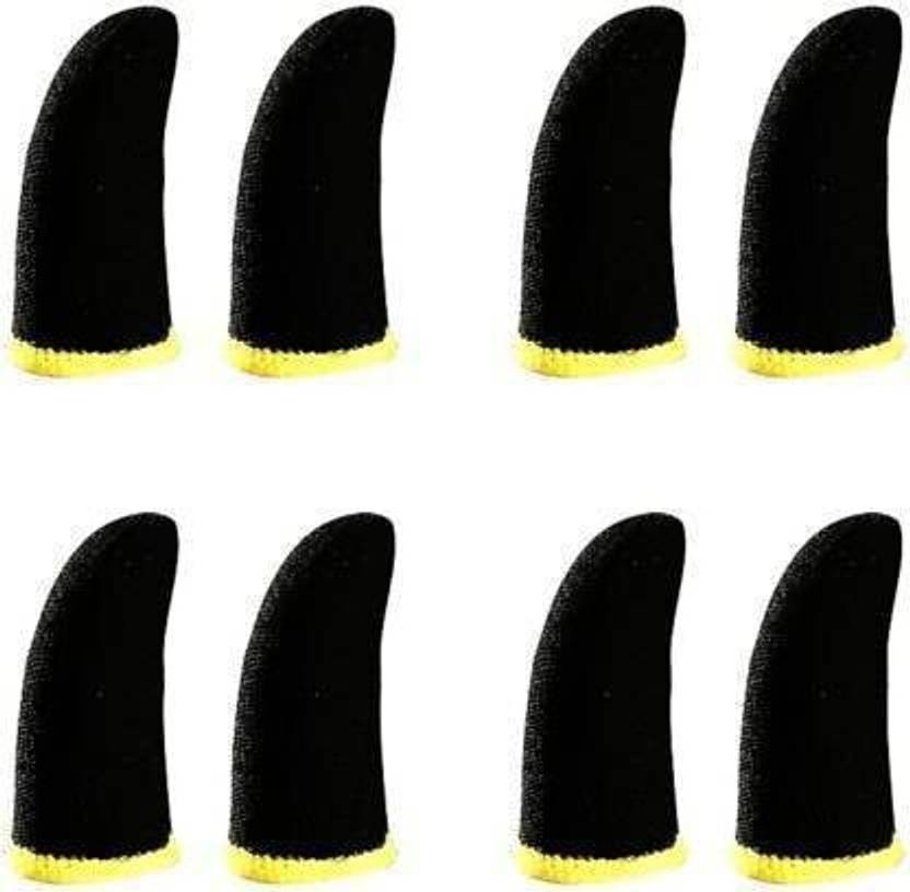 HouseOfCommon For PubG / Call of Duty Mobile Game 04 Pairs, Yellow Finger Sleeve