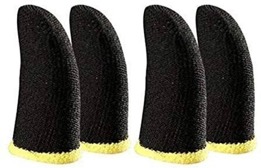 HouseOfCommon Mobile Phone Gaming Anti-Sweat Breathable Thumb| 02 Pair yellow Finger Sleeve