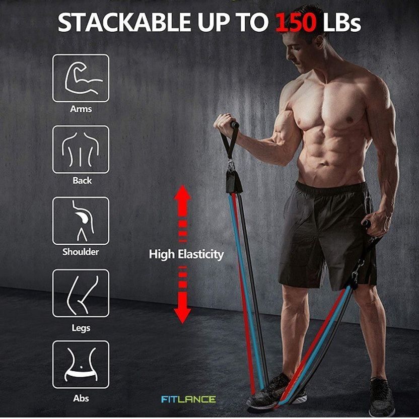 FITLANCE Resistance Bands Tubes for Home Gym - Image 7