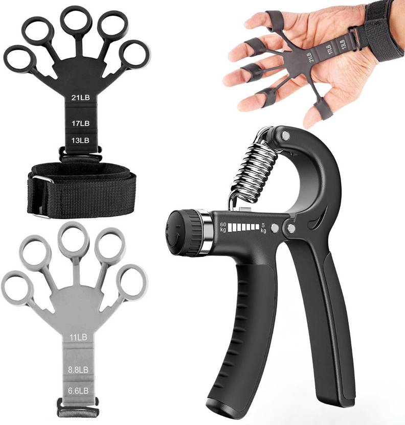 Battlestar Adjustable Hand Grip Strengthener & Finger Stretcher for Wrist, Forearm Exercise Hand Grip/Fitness Grip