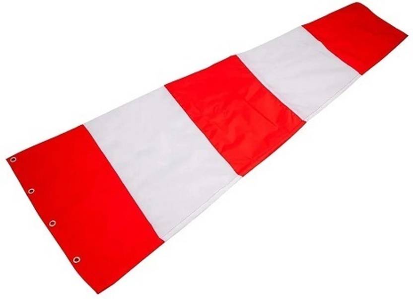 Windsock Cloth Single Layer Red & White Color Outdoor Flag 101.6 cm x 55.9 cm by New Sangam