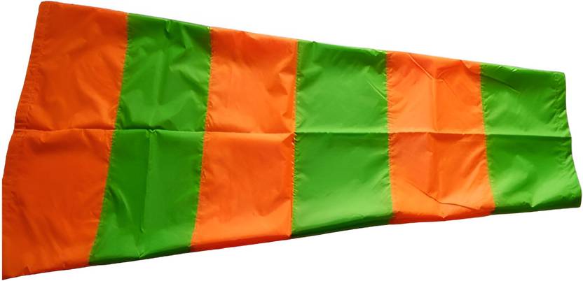 Windsock Cloth Double Layer Orange & Lime Green 6 Feet Long, PP Rope 3 Meter Outdoor Flag 182.9 cm x 61.0 cm by BEGGOSAFE